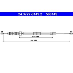 Brake Cable ATE 24.3727-0149.2 OE Ref 1J0609721H