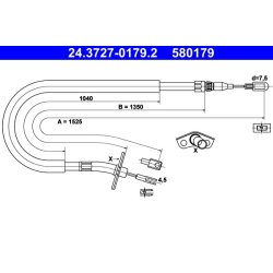 Brake Cable ATE 24.3727-0179.2 OE Ref A9044200185
