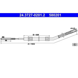 Câble de frein ATE 24.3727-0201.2 pour BMW Série 3, référence d'origine 34411114215