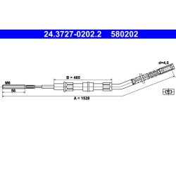 Câble de frein ATE 24.3727-0202.2 pour BMW 1500-2000, 1502-2002