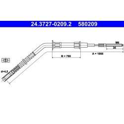 Brake Cable ATE 24.3727-0209.2 OE Ref 34411150896