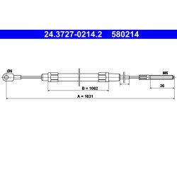 Brake Cable ATE 24.3727-0214.2 OE Ref 34411160134