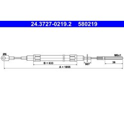 Câble de frein ATE 24.3727-0219.2 pour BMW Série 7 OE 34411154244