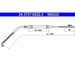 Câble de frein ATE 24.3727-0222.2 pour BMW Série 3, référence d'origine 34411160873