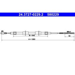 Câble de frein ATE 24.3727-0229.2 pour BMW Z3 OE 34401166055