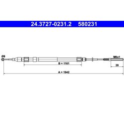 Câble de frein ATE 24.3727-0231.2 pour BMW X5 OE 34411165699