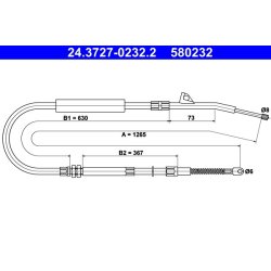 Câble de frein ATE 24.3727-0232.2 pour BMW Série 7, référence d'origine 35511161473