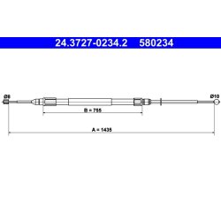 Brake Cable ATE 24.3727-0234.2 OE Ref 34406760443