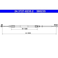 Câble de frein ATE 24.3727-0235.2 pour BMW X3 OE 34403400795