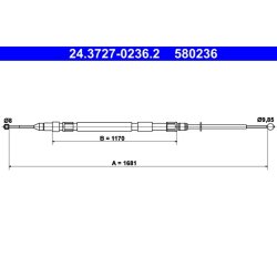 Brake Cable ATE 24.3727-0236.2 OE Ref 34406770603