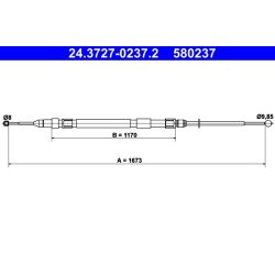 Brake Cable ATE 24.3727-0237.2 OE Ref 34406770602