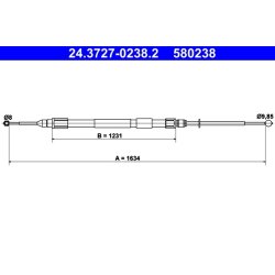 Câble de frein ATE 24.3727-0238.2 pour BMW X3 OE 34403400796