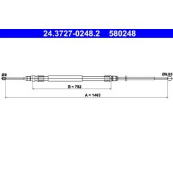 Brake Cable ATE 24.3727-0248.2 OE Ref 34406857639