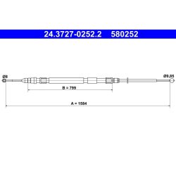 Brake Cable ATE 24.3727-0252.2 OE Ref 34406857640