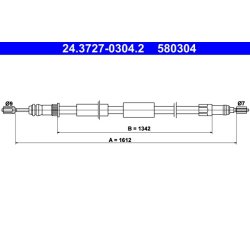 Brake Cable ATE 24.3727-0304.2 OE Ref 96032560