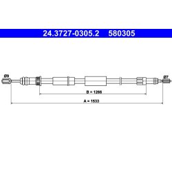 Brake Cable ATE 24.3727-0305.2 OE Ref 4745F9