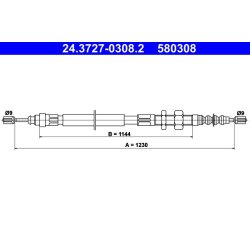 Brake Cable ATE 24.3727-0308.2 OE Ref 96026873