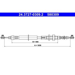 Brake Cable ATE 24.3727-0309.2 OE Ref 96026875