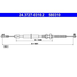 Brake Cable ATE 24.3727-0310.2 OE Ref 95611505