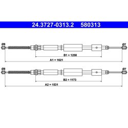 Brake Cable ATE 24.3727-0313.2 OE Ref 4745E8