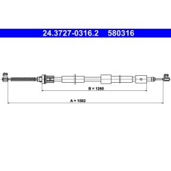 Brake Cable ATE 24.3727-0316.2 OE Ref 4745K4