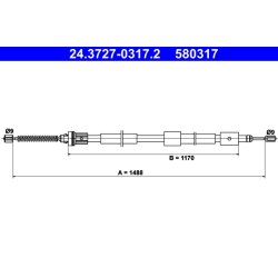 Brake Cable ATE 24.3727-0317.2 OE Ref 4745K5