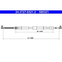Brake Cable ATE 24.3727-0321.2 OE Ref 4745K9