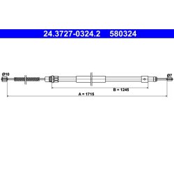 Brake Cable ATE 24.3727-0324.2 OE Ref 95610161