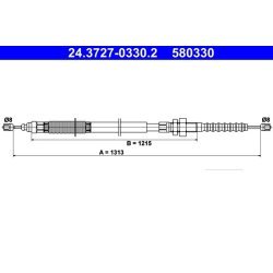 Câble de frein ATE 24.3727-0330.2 pour CITROËN XANTIA OE 4745H5
