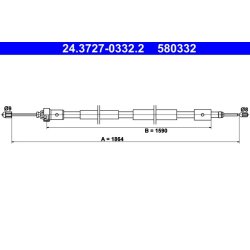 Brake Cable ATE 24.3727-0332.2 OE Ref 4745P6