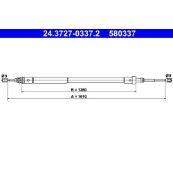 Câble de frein ATE 24.3727-0337.2 pour CITROËN XSARA OE 4745K2