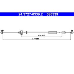 Brake Cable ATE 24.3727-0339.2 OE Ref 4745X9