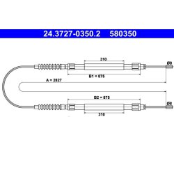 Brake Cable ATE 24.3727-0350.2 OE Ref 4745V3