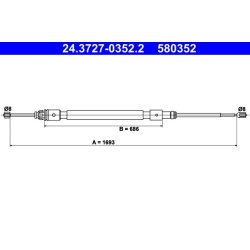 Brake Cable ATE 24.3727-0352.2 OE Ref 474613