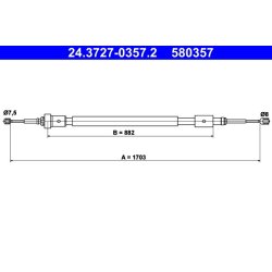 Brake Cable ATE 24.3727-0357.2 OE Ref 474658