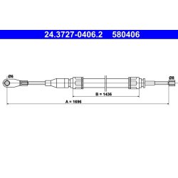 Brake Cable ATE 24.3727-0406.2 OE Ref A1154201685