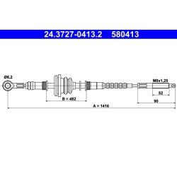 Brake Cable ATE 24.3727-0413.2 OE Ref A6314202085