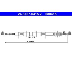 Câble de frein ATE 24.3727-0415.2 pour MERCEDES MB OE 6314202185