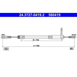 Câble de frein ATE 24.3727-0419.2 pour MERCEDES CLASSE C, CLK OE 2024200285