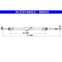 Câble de frein ATE 24.3727-0423.2 pour MERCEDES CLASSE C, CLK OE 2024200885