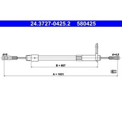 Câble de frein ATE 24.3727-0425.2 pour MERCEDES CLASSE E OE 2104201185