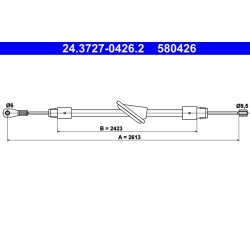 Câble de frein ATE 24.3727-0426.2 pour MERCEDES CLASSE E OE 2104201885