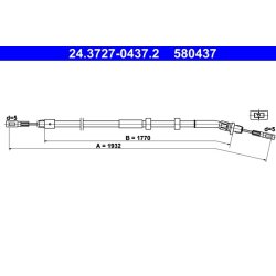 Câble de frein ATE 24.3727-0437.2 pour MERCEDES CLASSE M OE 1634200885