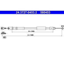 Brake Cable ATE 24.3727-0453.2 OE Ref A6394270438