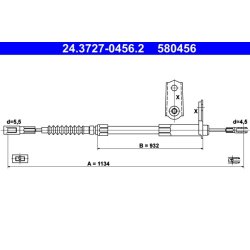 Câble de frein ATE 24.3727-0456.2 pour MERCEDES CLASSE S OE 1404200985