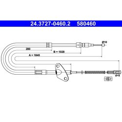 Câble de frein ATE 24.3727-0460.2 pour MERCEDES T1 OE 6014203485