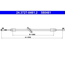 Brake Cable ATE 24.3727-0461.2 OE Ref A2154200485