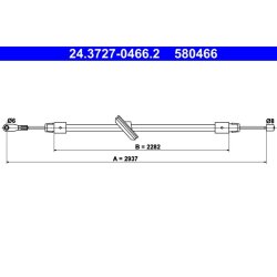 Brake Cable ATE 24.3727-0466.2 OE Ref A2204201785