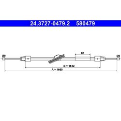 Brake Cable ATE 24.3727-0479.2 OE Ref A2124200885