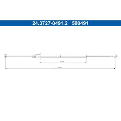 Câble de frein ATE 24.3727-0491.2 pour MERCEDES CLASSE E OE 2114200085